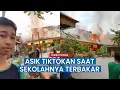 Download Lagu Sekolahnya Kebakaran, Siswa Ini Asik Bikin TikTok dengan Santai