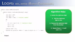 Loops Part 9 do while loops Event-Controlled Java