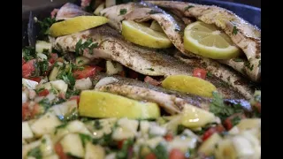 سهلة جدا وصفة سمك البريقات و الخضار 