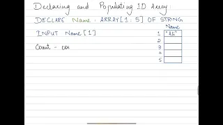 Cambridge Alevel Computer Science 1D Arrays - Declare and Take Input in Pseudocode