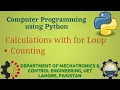 Python Programming Basics to Advanced Calculations with for loop p1 Lab 09P-2