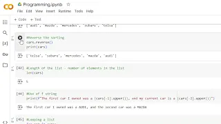 Lists in Python Lists using Google Colab