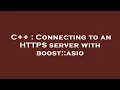C Connecting to an HTTPS server with boost asio