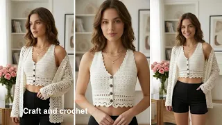 EASY CROCHET CROP TOP / Crochet top for all sizes / Craft & Crochet Crop top 1626 / Crochet top