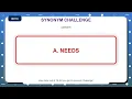 Synonym Challenge Similar Words Quiz Practice