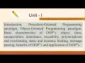 Unit - I introduction of OOPS LECTURE-3 concept of oops
