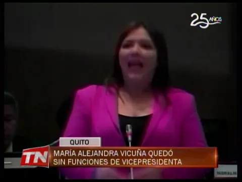 María Alejandra Vicuña quedó sin funciones de vicepresidenta