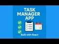 Task Manager App with React Add Edit Filter Save Tasks to Local Storage