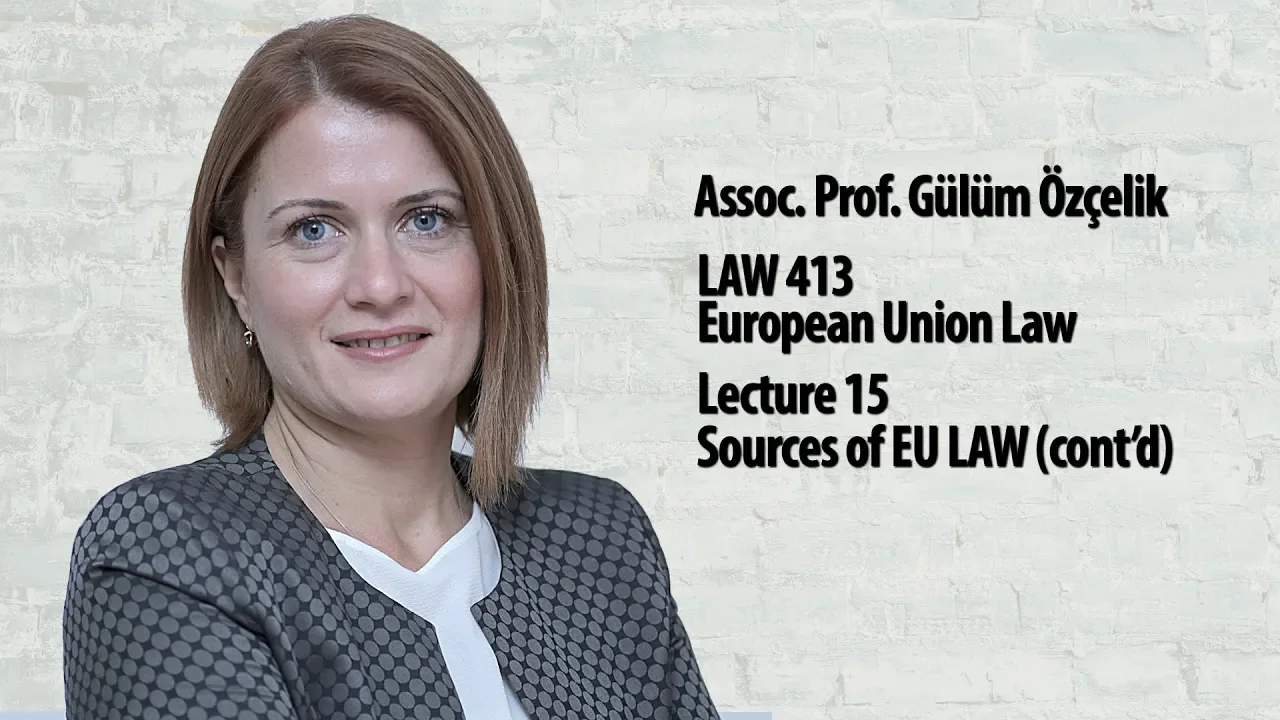 European Union Law - Lec 15 - Sources of EU LAW (cont'd)