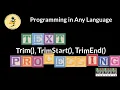 Trim TrimStart TrimEnd
