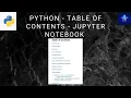 Python Table Of Contents Jupyter Notebook