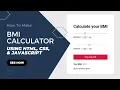 How to make BMI Calculator using HTML CSS JavaScript Coder Abhijit