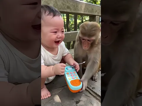 Baby and monkey