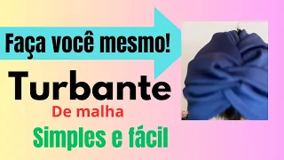 Turbante azul-marinho crepe de malha#costuraparainiciante #façavocêmesmo