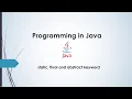 Lecture 04 - static final and abstract keyword