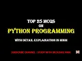 Top 25 MCQs on Python Programming in hindi Python programming interview questions