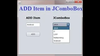 How to ADD Item in JComboBox Run Time in Java Swing using NetBeans IDE