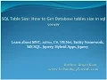 SQL Table Size How to Get Database tables size in sql server
