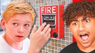 kid pulls fire alarm to skip test