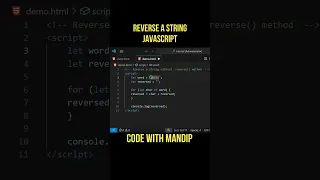 Reverse a String WITHOUT using reverse in JavaScript