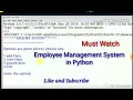Employee Management System in Python