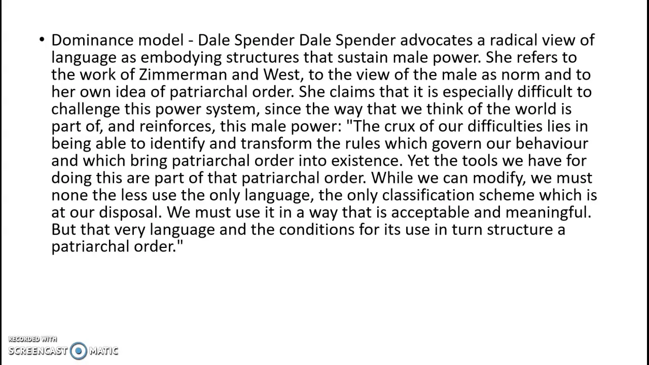 A-Level Language and Gender theories