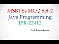 Java MCQ Set-2 JPR MCQ Set-2 MSBTE