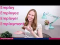Employ Employee Employer Employment - Learn English Vocabulary
