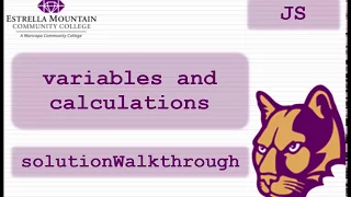 Solution Demonstration JavaScript Variables and Calculations