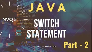 Java Switch Statement in Tamil Scanner import Part 2 NVQ 5 Software Programming