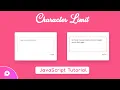 Limit Character In Input Field Javascript Tutorial