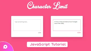 Limit Character In Input Field Javascript Tutorial