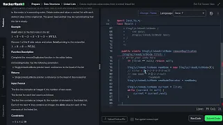 17 HackerRank Delete duplicate-value nodes from a sorted linked list Step-by-Step Solution