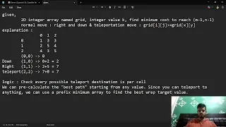 LeetCode 3651 Minimum Cost Path with Teleportations 28-01-2026 Explained