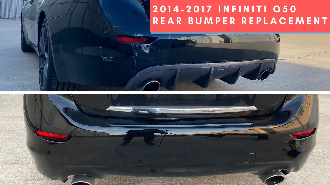 2014-2017 Infiniti Q50 : Rear Bumper Painted (WITHOUT: Park Assist Sensor Holes)