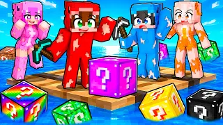 Atrapados en una BALSA de LUCKY BLOCKS en Minecraft!