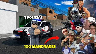 1 POLÍCIAL vs 100 MANDRAKES NA FUGA!😱🚔Roblox RP