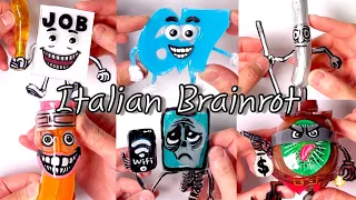 이탈리안 브레인 롯 ⛓️📱🏏📰 🩵✏️🥝🤠 말랑이 모아보기 Part4 - DIY Italian Brainrot Squishy with nano tape Series! Part4
