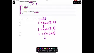 Java Recursive Call Tracing Multiple Choice