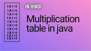 How to print table in java in hindi