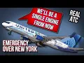 EMERGENCY over NY United Boeing 757 experiences Engine Problems after takeoff REAL ATC