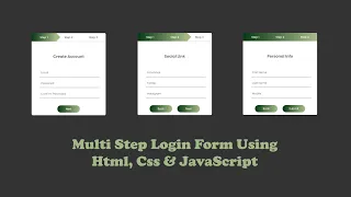How to Create Multi Step Login Form Using Html css JavaScript