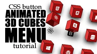 CSS Animations 3D Transform Cube Menu Tutorial Animated Buttons Hover Effect