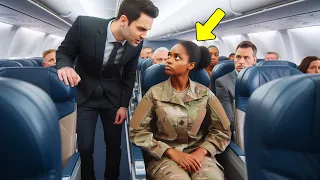 Man Confronts Soldier Over Her First Class Seat—Her Unexpected Note Leaves Him Stunned!