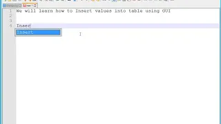 Insert Table values Using Sqlserver GUI