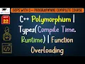 L22 C Polymorphism Types Compile Time RunTime Function Overloading OOPS with C Lectures