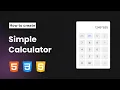 How to create Calculator using HTML CSS and JavaScript Simple Calculator