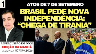 1# 7 DE SETEMBRO EM DEFESA DE MINISTRO HONESTO E CONTRA TIRANIA DE MORAES, BRASIL MANIFESTAÇÕES