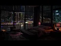 Night Rain Sounds & Thunder Sounds In Singapore City | Warm Rain 24 Hours