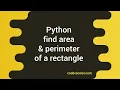 Python Bangla Tutorial for Beginners Area of Rectangle Python Program